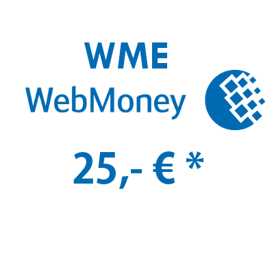 Refill electronic wallet (WME) WebMoney with 25,- €