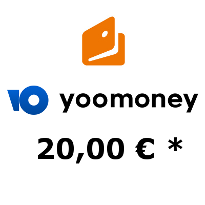 Top up electronic wallet YooMoney with 20,- €